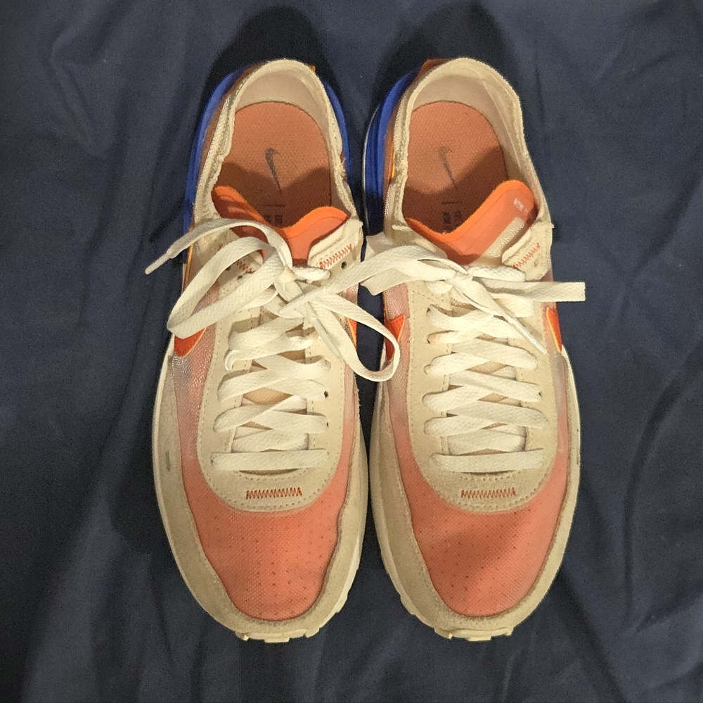 Nike Waffle One Casual Sneakers - Rush Orange and Pearl White - Women's Size 7.5 - Picture 2 of 8